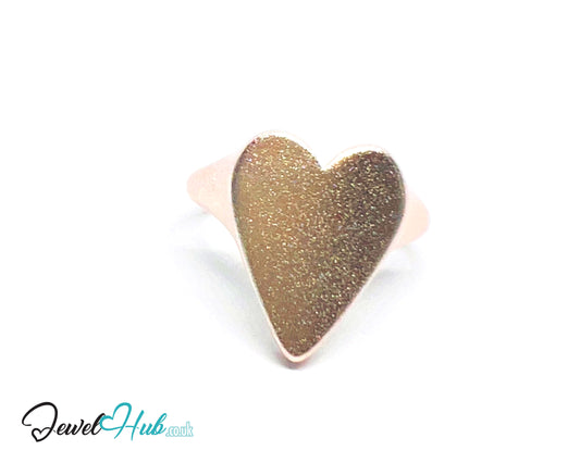 925 Silver Ring · Rose Gold-Plated Glitter Heart · UK L-M-N · US 6–7.5 · 3.46g · Hallmarked