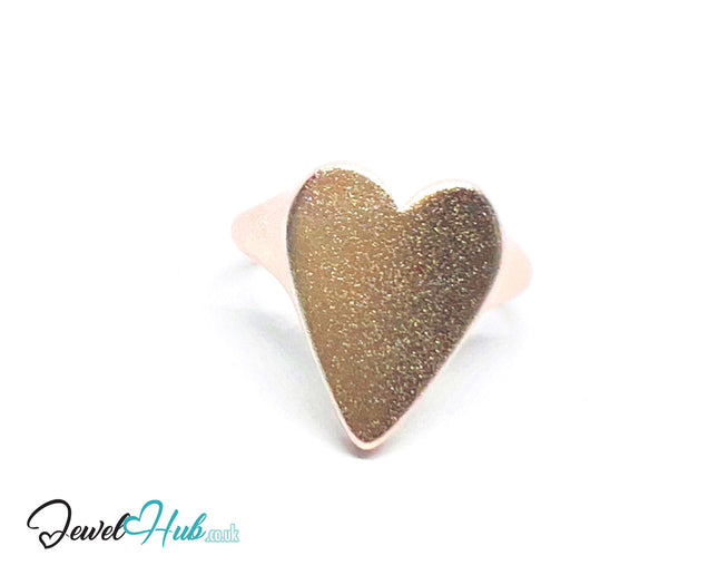 925 Silver Ring · Rose Gold-Plated Glitter Heart · UK L-M-N · US 6–7.5 · 3.46g · Hallmarked CA