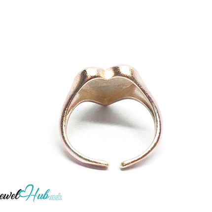 925 Silver Ring · Rose Gold-Plated Glitter Heart · UK L-M-N · US 6–7.5 · 3.46g · Hallmarked CA