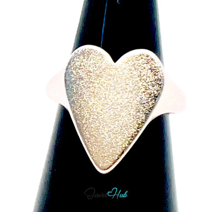 925 Silver Ring · Rose Gold-Plated Glitter Heart · UK L-M-N · US 6–7.5 · 3.46g · Hallmarked CA