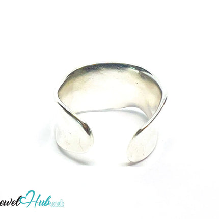 925 Silver Ring · Sculptural Smooth Band · UK M-N-O · US 6.5–8 · 5.5g · Hallmarked CA