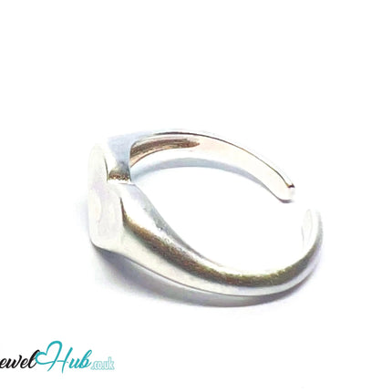 925 Silver Ring · Textured Heart with Twin Dots · UK N-O-P · US 7–8.5 · 2.18g · Hallmarked CA