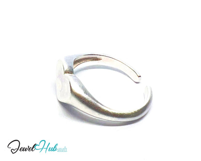 925 Silver Ring · Textured Heart with Twin Dots · UK N-O-P · US 7–8.5 · 2.18g · Hallmarked