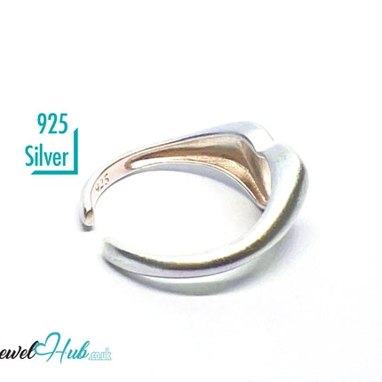 925 Silver Ring · Textured Heart with Twin Dots · UK N-O-P · US 7–8.5 · 2.18g · Hallmarked CA