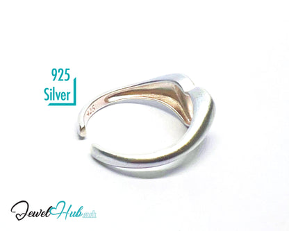 925 Silver Ring · Textured Heart with Twin Dots · UK N-O-P · US 7–8.5 · 2.18g · Hallmarked