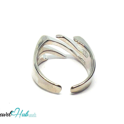 925 Silver Ring · Diagonal Groove Texture · UK N-O-P · US 7–8.5 · 4.18g · Hallmarked · Sculptural Finish CA