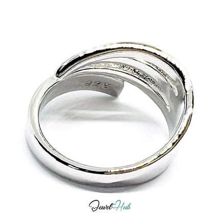 Layered Silver Ring | Hallmarked 925 Abstract Multi-Band Design | Sculptural Statement in Sizes K–M CT
