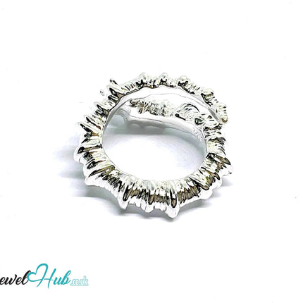 Serpent Sterling Silver Ring | 925 Hallmarked Adjustable Band with Coiled Texture - JewelHub.co.uk