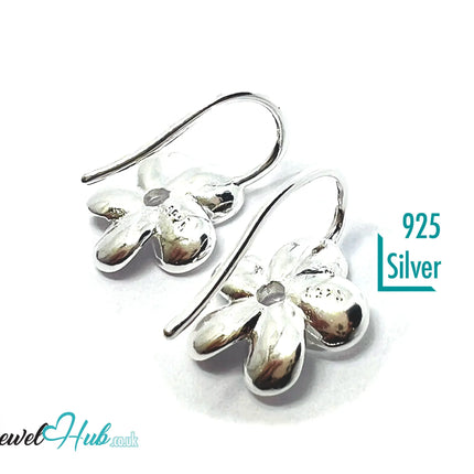 Crystal Bloom – 925 Sterling Silver Flower Stud Earrings (3.12g) CT