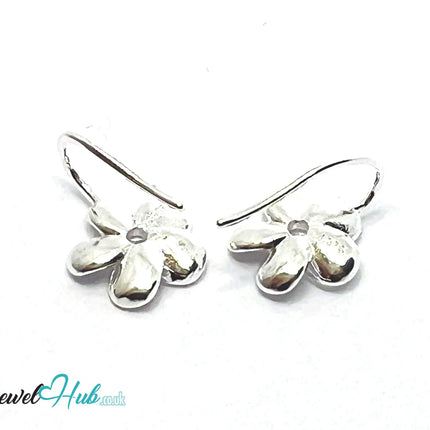 Crystal Bloom – 925 Sterling Silver Flower Stud Earrings (3.12g) CT