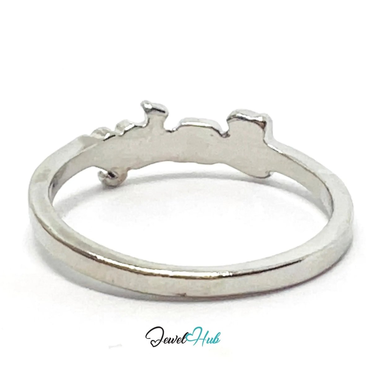 “Baby” Script Ring 🍼 Zinc Alloy · UK O · US 7.5 · Stylised Word Motif · Silver - Tone Finish - JewelHub.co.uk