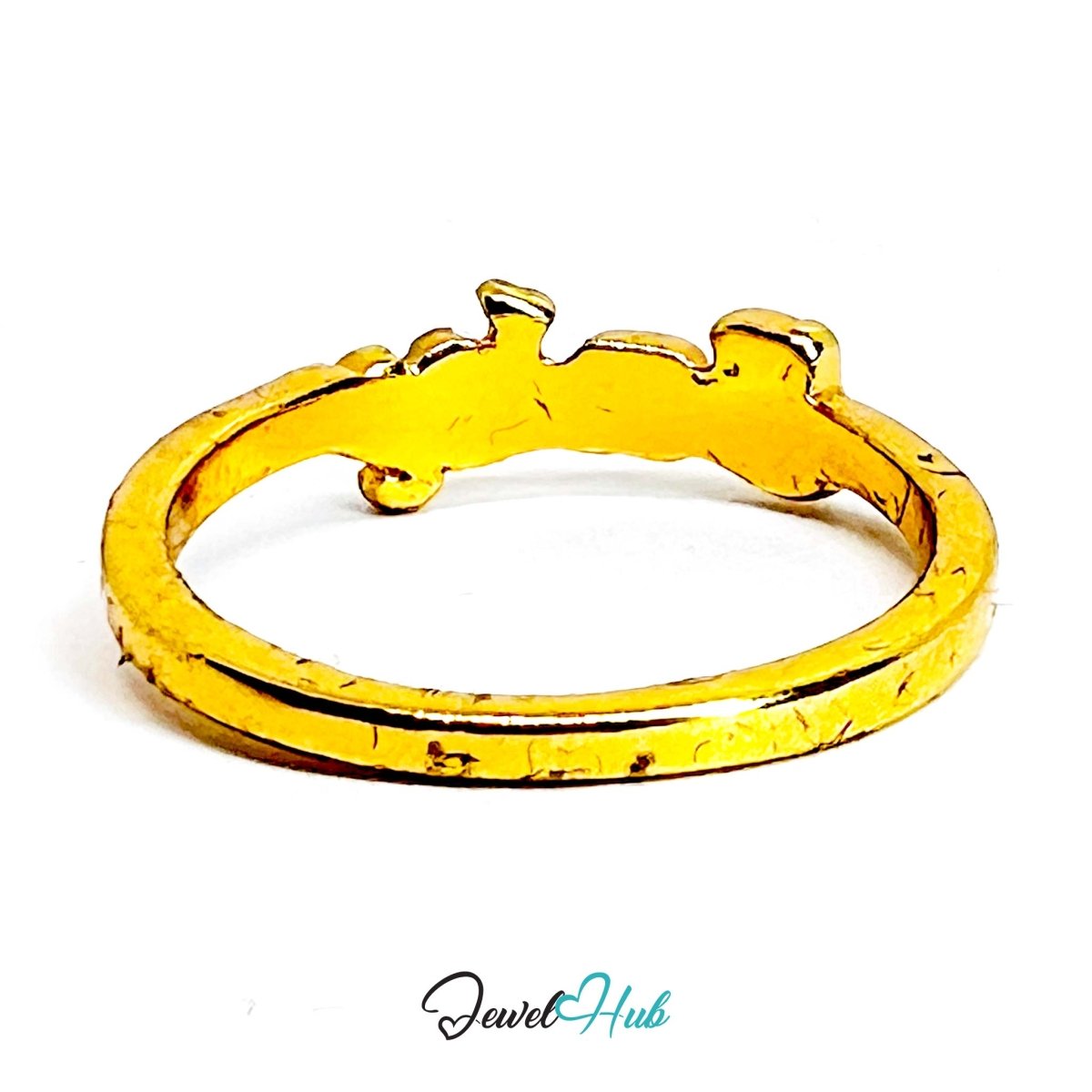 Baby Text Gold - Plated Zinc Ring – Chunky Word Letter Statement - JewelHub.co.uk