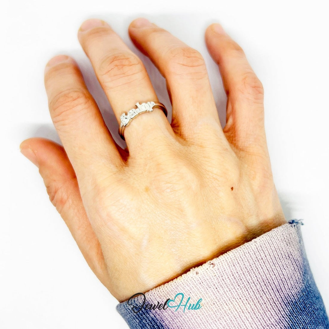 “Baby” Word Ring | Silver‑Tone Zinc Alloy Y2K Band - JewelHub.co.uk