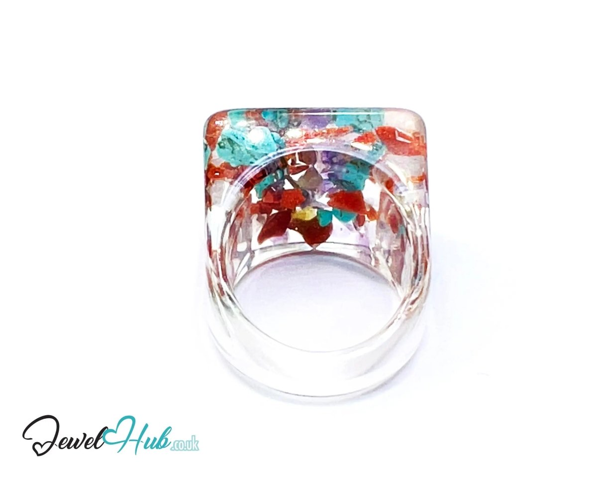 Big Screen Galaxy 🪐 Resin Ring – US P · US 8 · Giant Series · Handcrafted Resin - JewelHub.co.uk