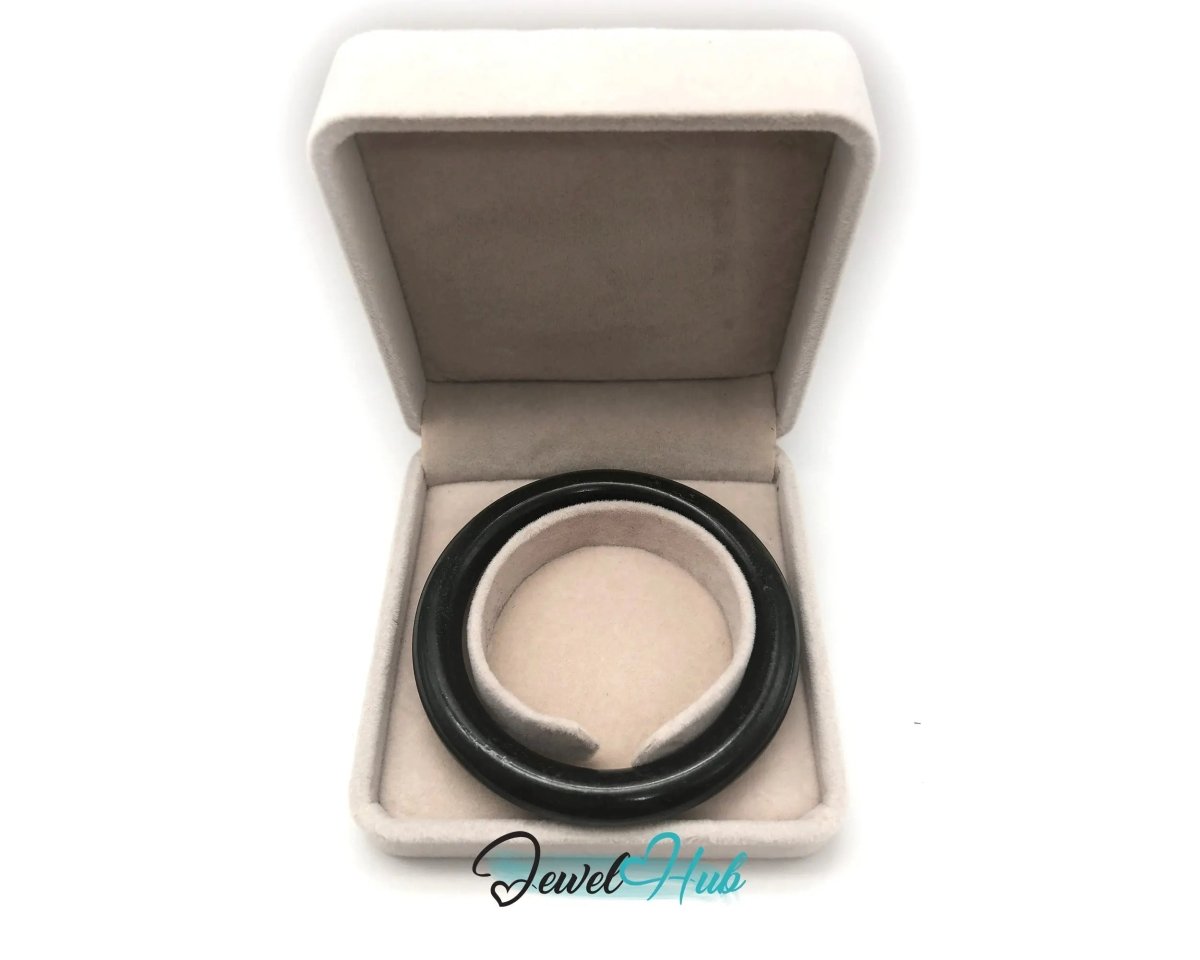 Black Jade Bracelet - Vintage Jadeite Bangle - JewelHub.co.uk