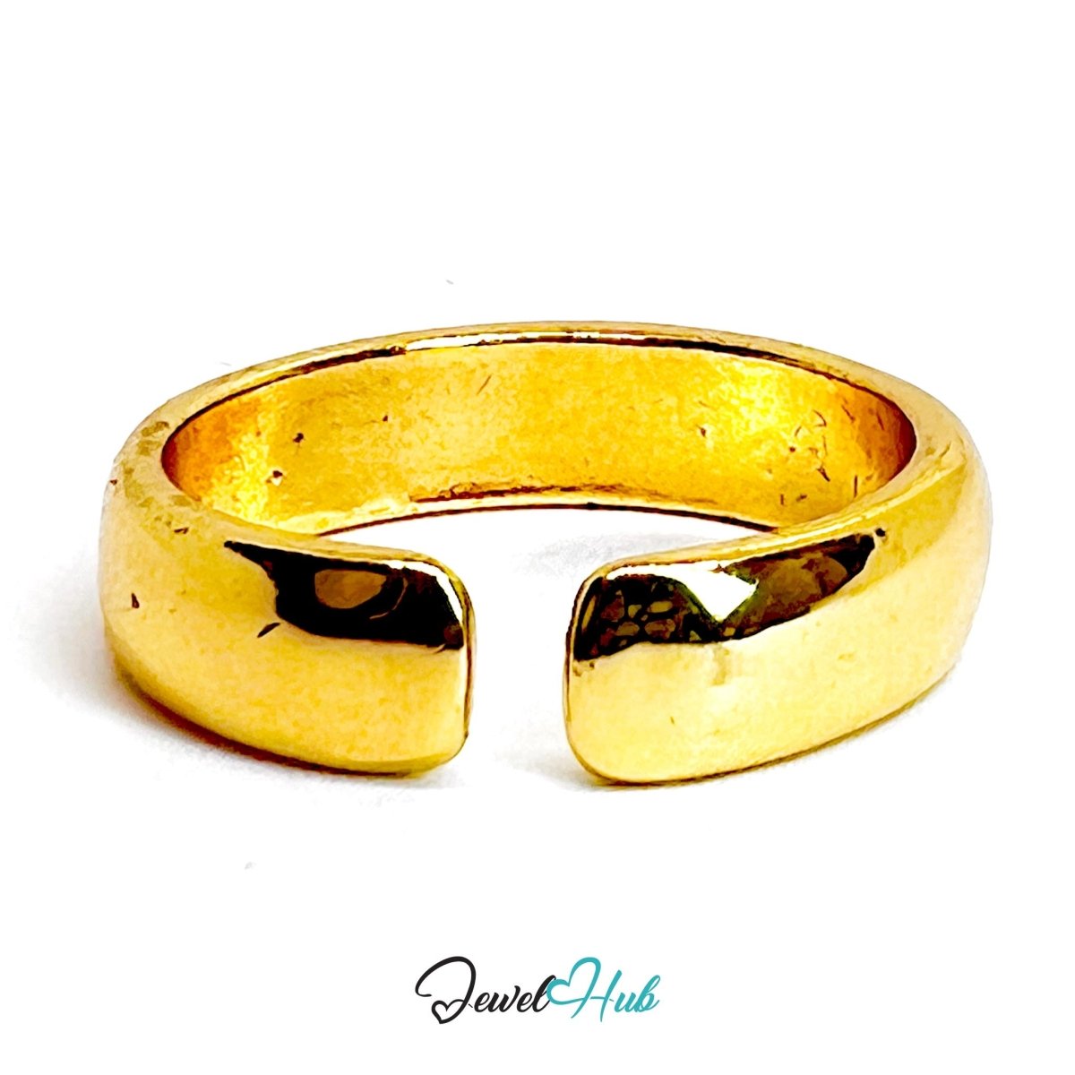 BoldBand+ Gold - Plated Zinc Ring · Elevated Statement Band - JewelHub.co.uk