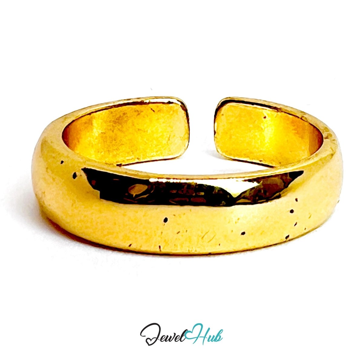 BoldBand+ Gold - Plated Zinc Ring · Elevated Statement Band - JewelHub.co.uk