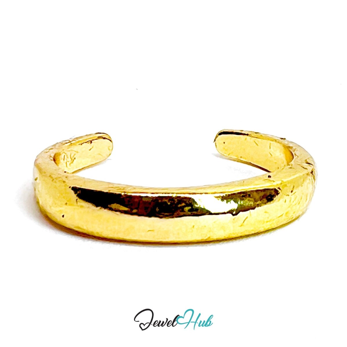 BoldBand Gold - Plated Zinc Ring · Sculptural Open Cuff Band - JewelHub.co.uk