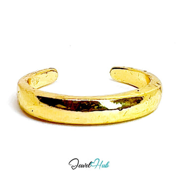 BoldBand Gold - Plated Zinc Ring · Sculptural Open Cuff Band - JewelHub.co.uk