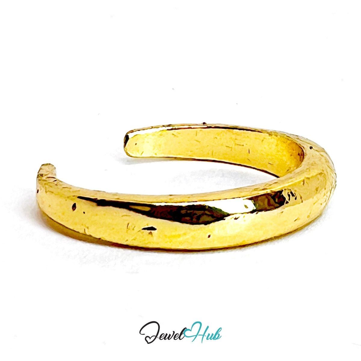 BoldBand Gold - Plated Zinc Ring · Sculptural Open Cuff Band - JewelHub.co.uk