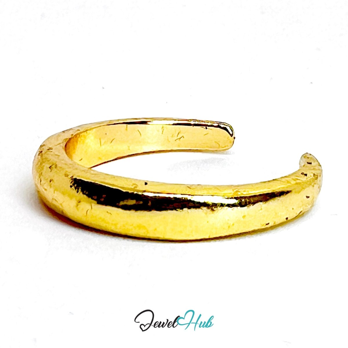 BoldBand Gold - Plated Zinc Ring · Sculptural Open Cuff Band - JewelHub.co.uk