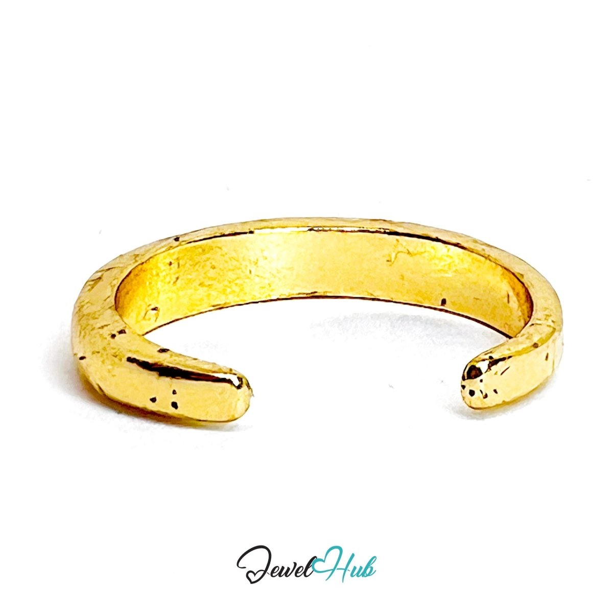 BoldBand Gold - Plated Zinc Ring · Sculptural Open Cuff Band - JewelHub.co.uk