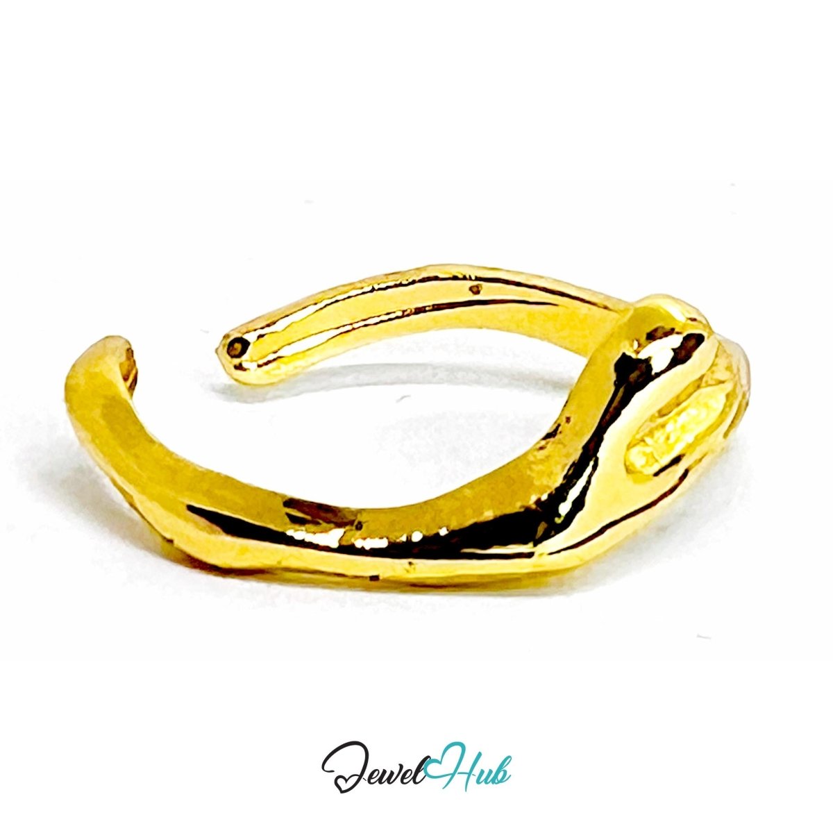 Branches Zinc Alloy Gold Ring · Abstract Nature - Inspired Band - JewelHub.co.uk