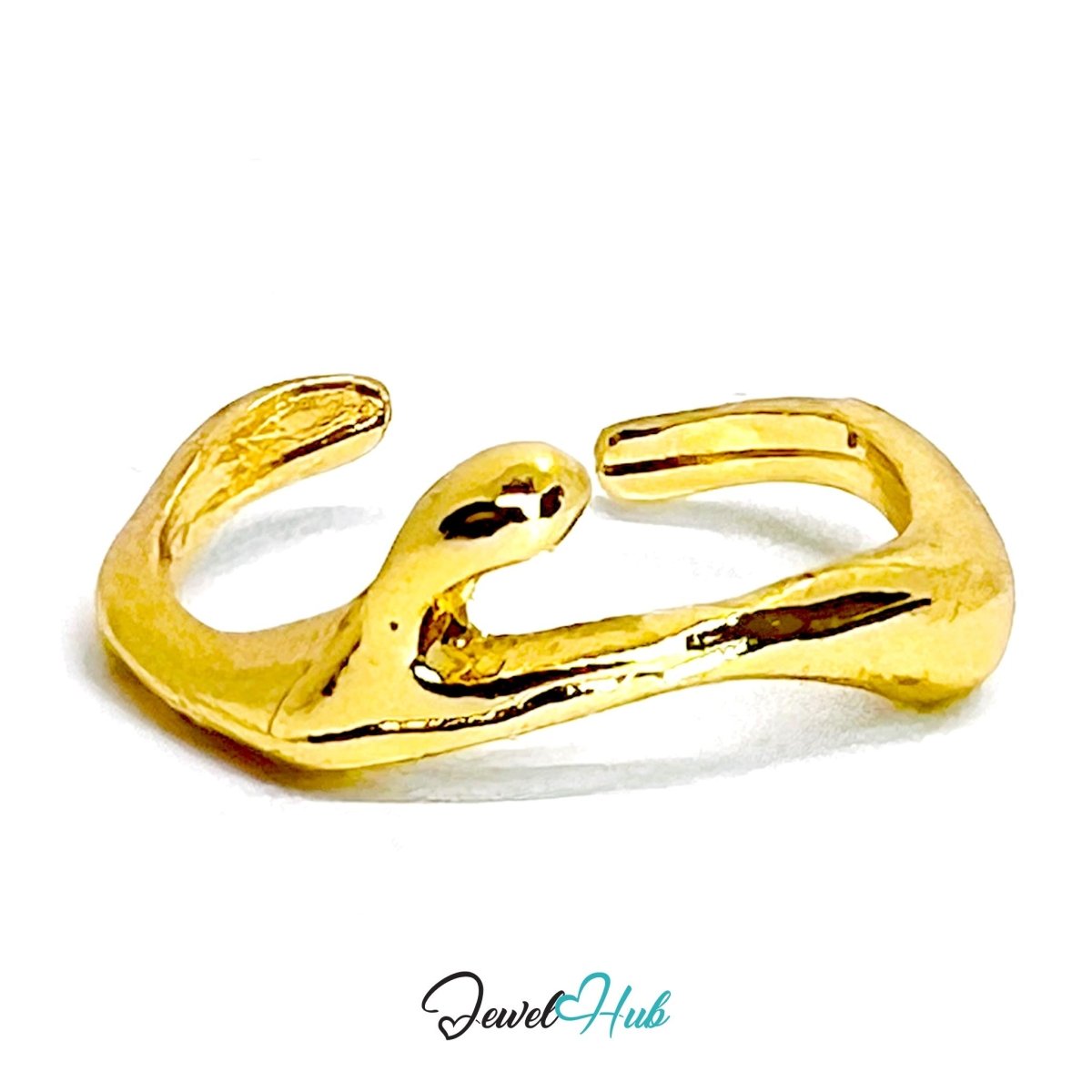 Branches Zinc Alloy Gold Ring · Abstract Nature - Inspired Band - JewelHub.co.uk