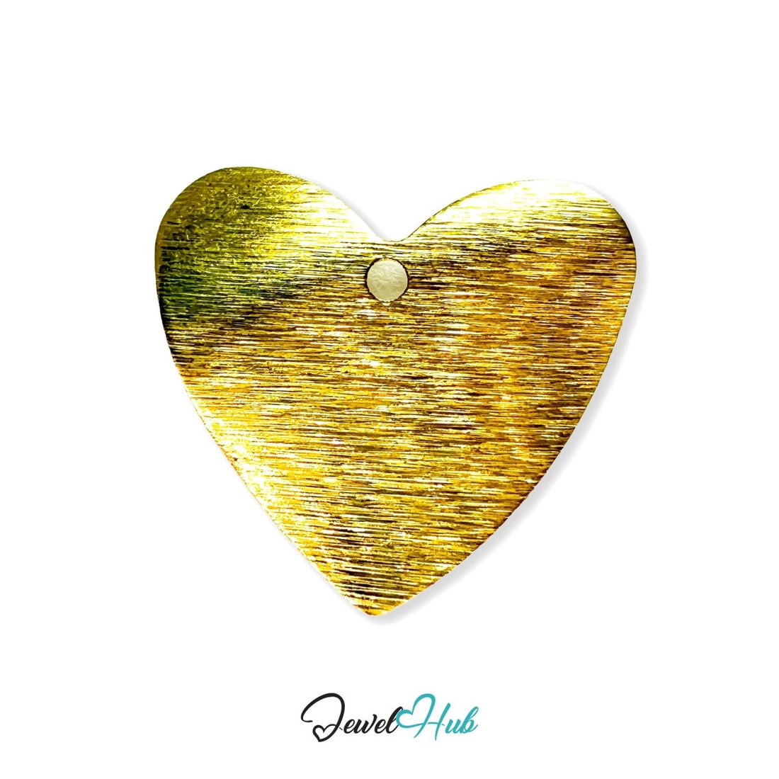 Brass Matte Gold Heart Plate Charm - JewelHub.co.uk
