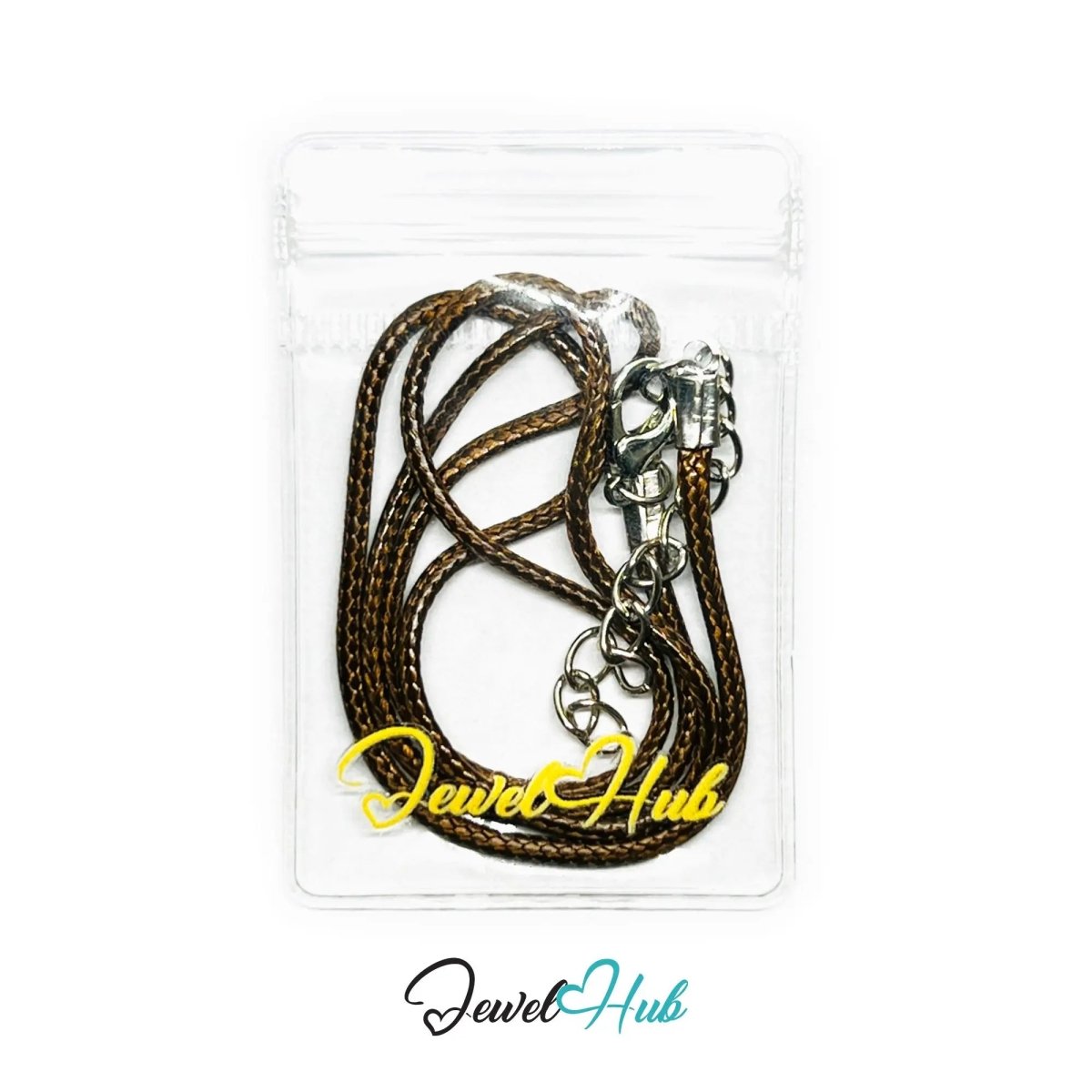 Brown Faux Leather Cord Necklace – 40cm Layering Base (Silver Clasp) - JewelHub.co.uk