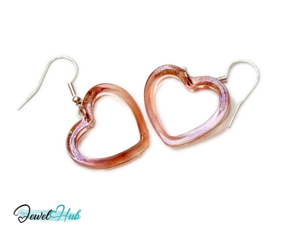 Brown Sugar Glow Mocha Fade Heart Resin Earrings - JewelHub.co.uk