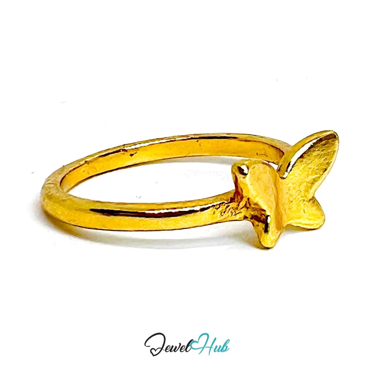 Butterfly Zinc Alloy Gold Ring · Dainty Nature Motif Band - JewelHub.co.uk