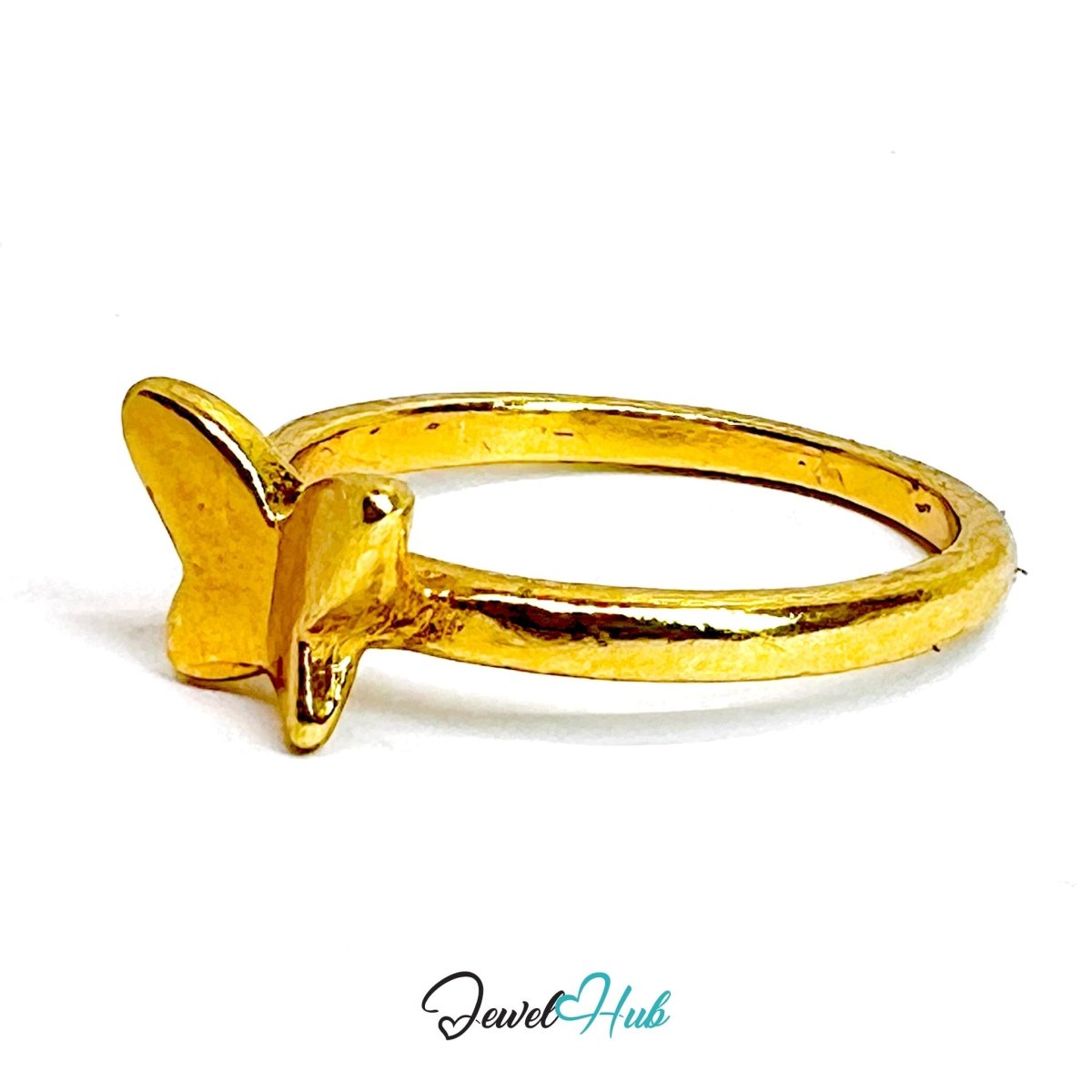 Butterfly Zinc Alloy Gold Ring · Dainty Nature Motif Band - JewelHub.co.uk