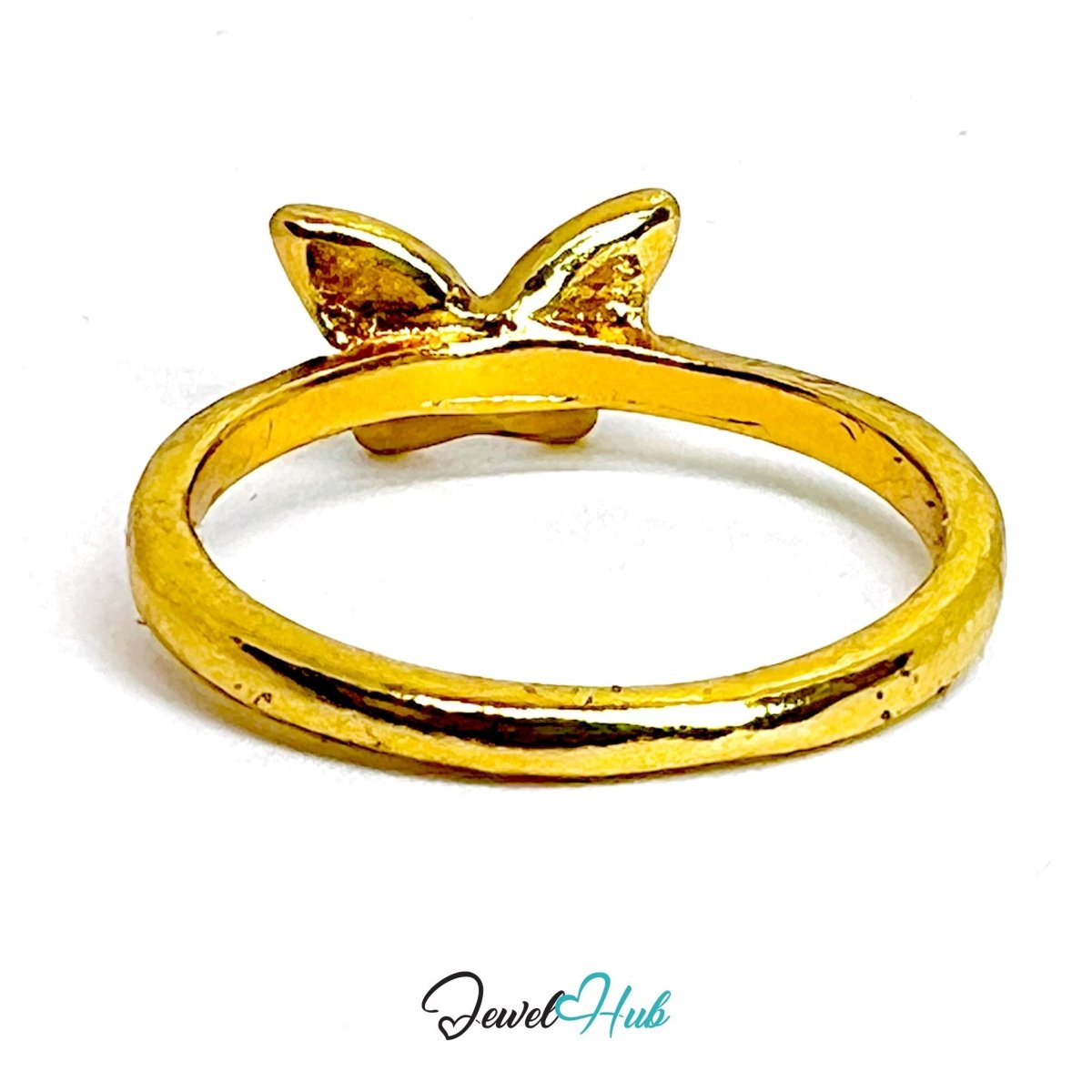 Butterfly Zinc Alloy Gold Ring · Dainty Nature Motif Band - JewelHub.co.uk