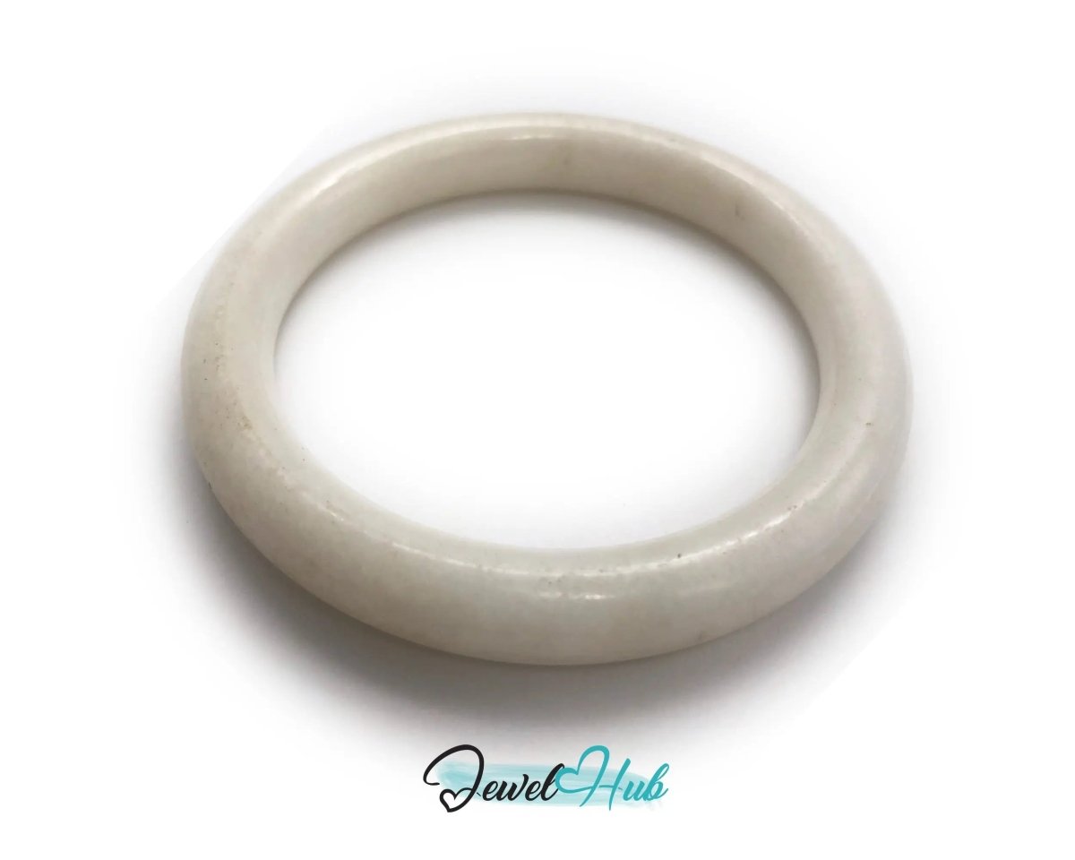 Celestial Flow · White Nephrite Jade Bracelet · Gift of Spiritual Alignment and Emotional Clarity - JewelHub.co.uk