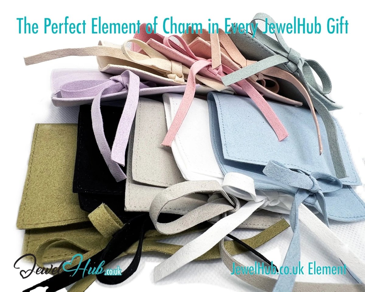 Charming Microfiber Velvet Felt Pouch – Pastel Bow - Tie Edition - JewelHub.co.uk