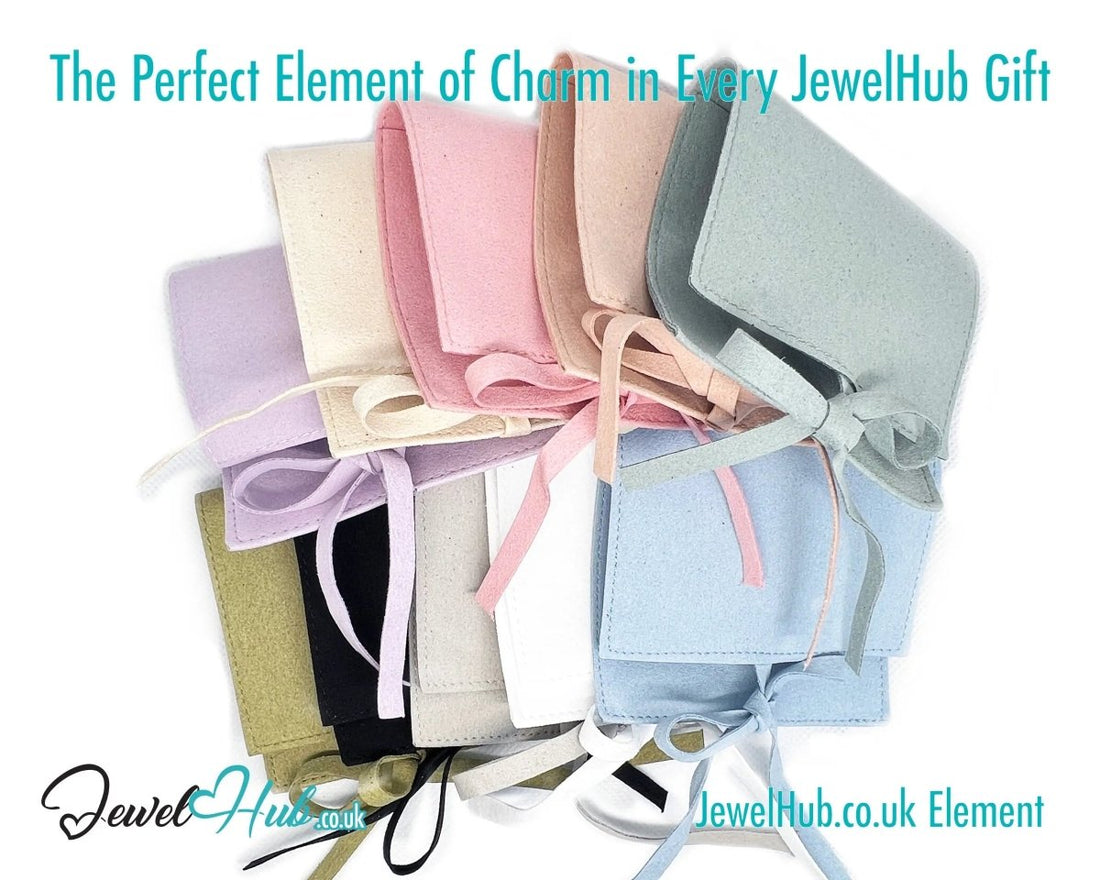 Charming Microfiber Velvet Felt Pouch – Pastel Bow - Tie Edition - JewelHub.co.uk