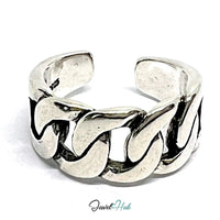 925 Sterling Silver Bold Chain Ring - Size L-