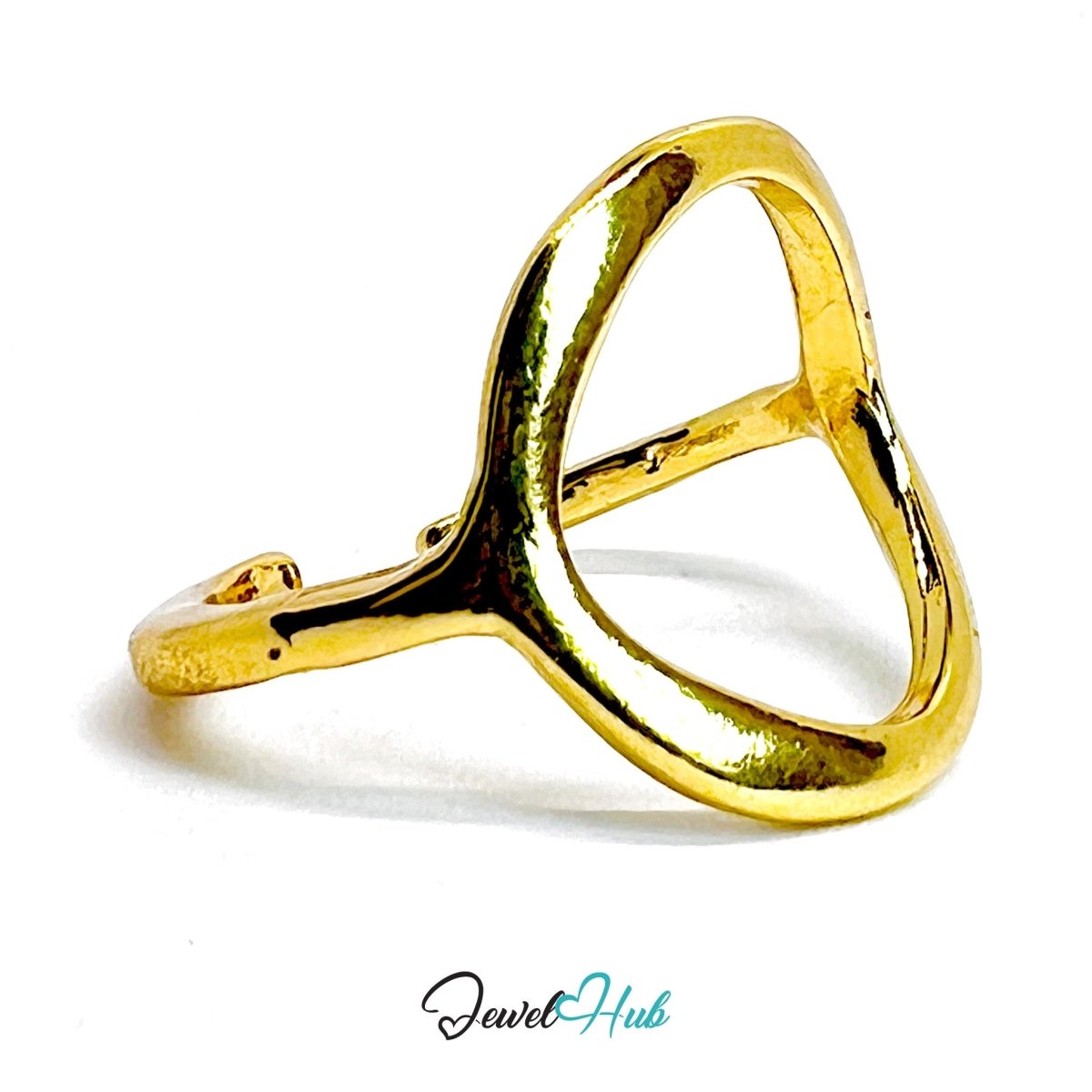 CircleFrame Gold - Plated Zinc Ring · Modern Geometric Cutout Band - JewelHub.co.uk