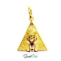 Classic Pyramid and Sphinx Charm - Gold Stain