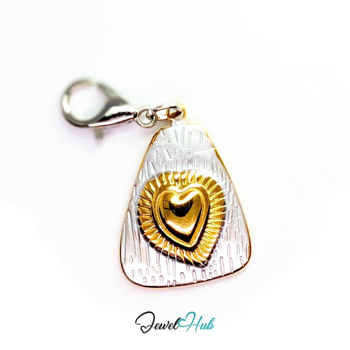 Radiant Heart charm fitted with a lobster clasp, ready to clip straight on - JewelHub