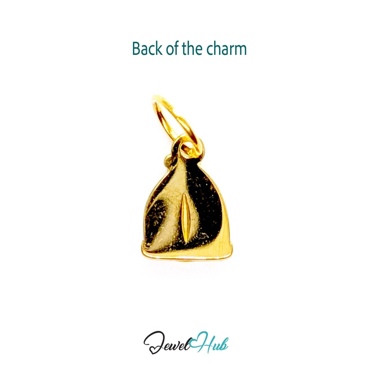 Sailboat charm in gold stainless steel with an openwork sail - reverse - JewelHub