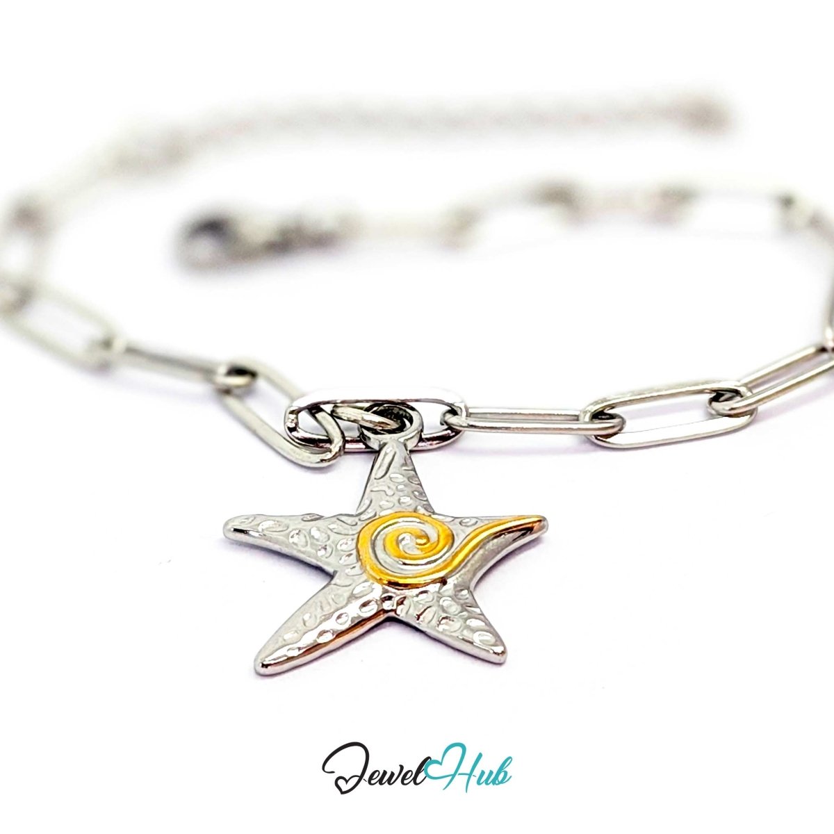Classic Starfish Charm - Two-Tone Stainless Steel - 19.5x22.6mm