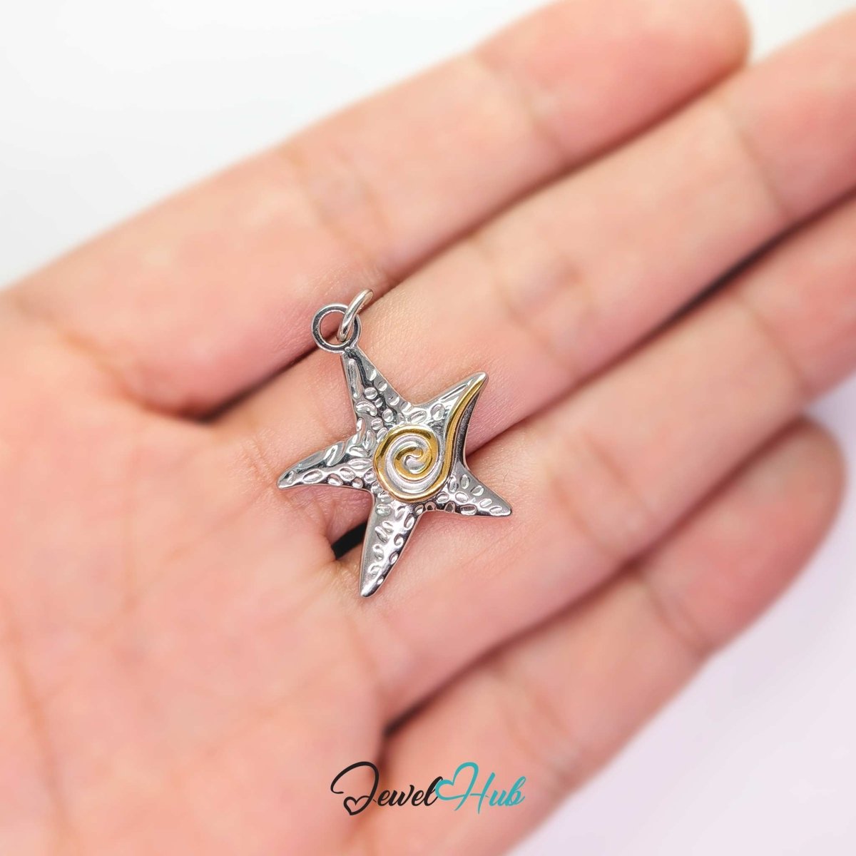 Classic Starfish Charm - Two-Tone Stainless Steel - 19.5x22.6mm