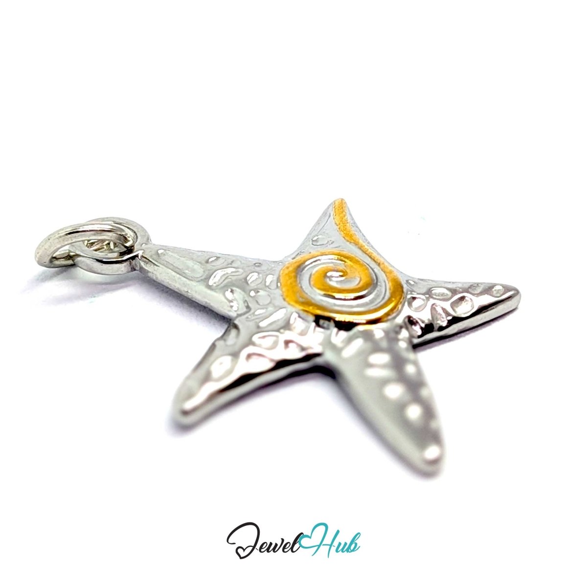 Classic Starfish Charm - Two-Tone Stainless Steel - 19.5x22.6mm