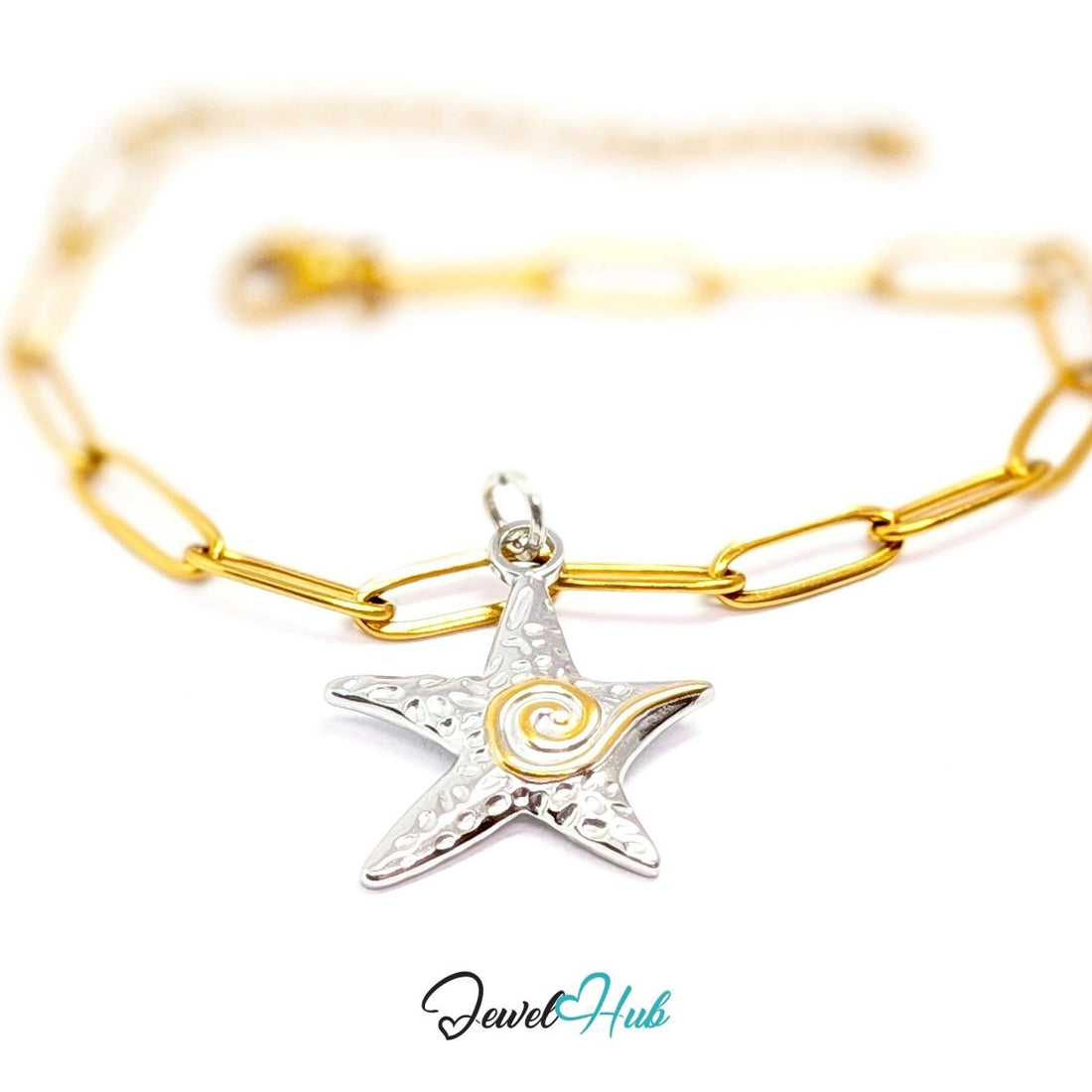 Classic Starfish Charm - Two-Tone Stainless Steel - 19.5x22.6mm