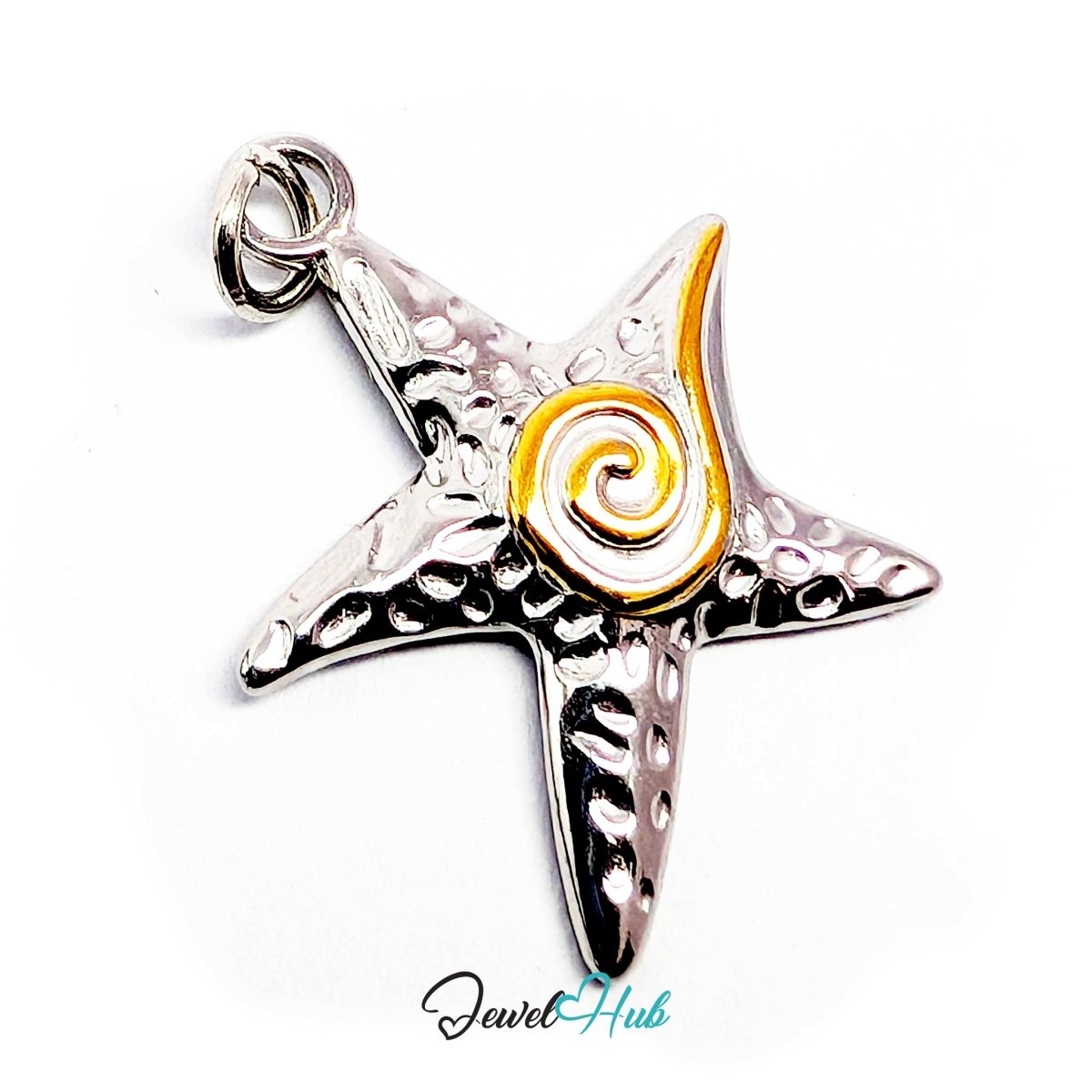 Classic Starfish Charm - Two-Tone Stainless Steel - 19.5x22.6mm