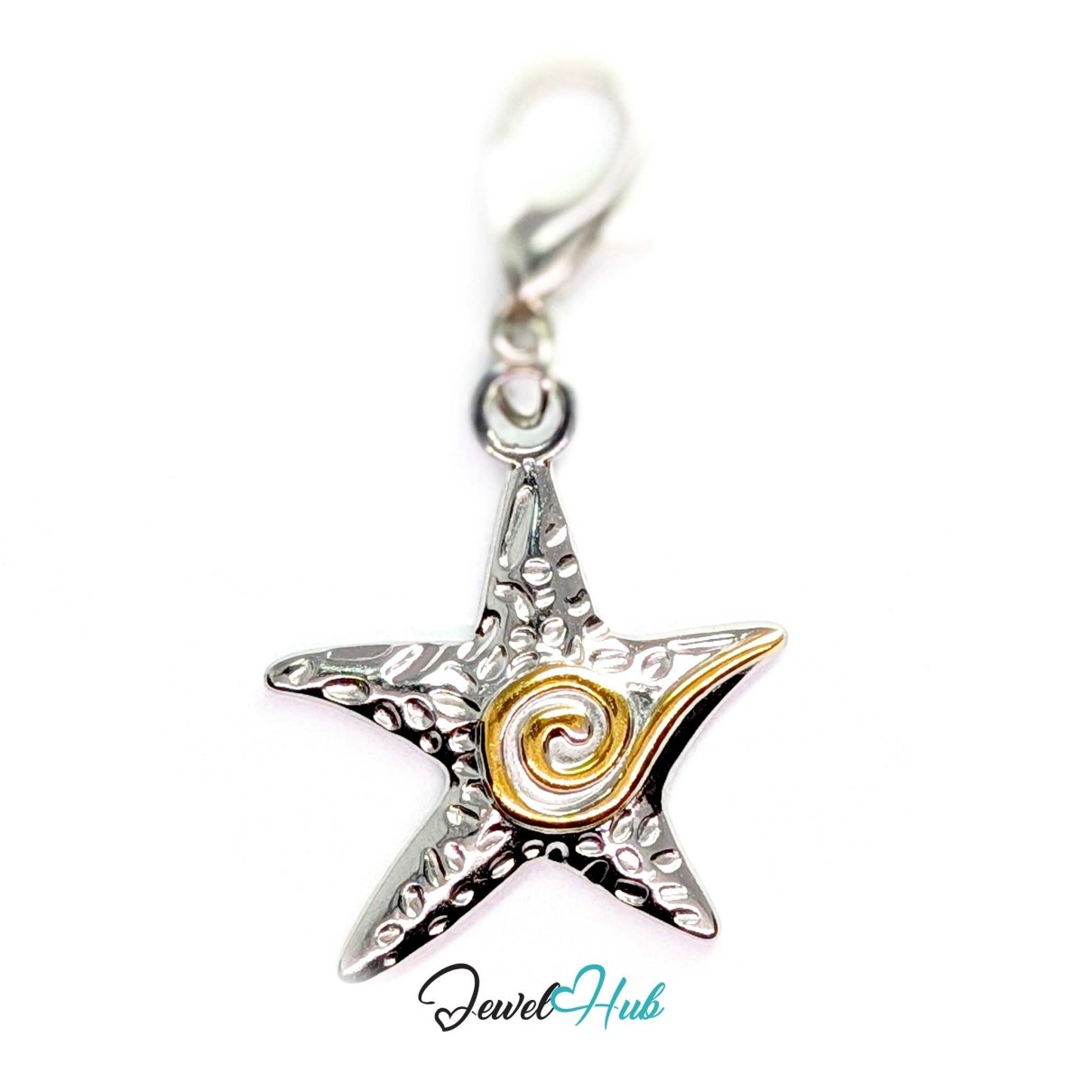 Classic Starfish Charm - Two-Tone Stainless Steel - 19.5x22.6mm