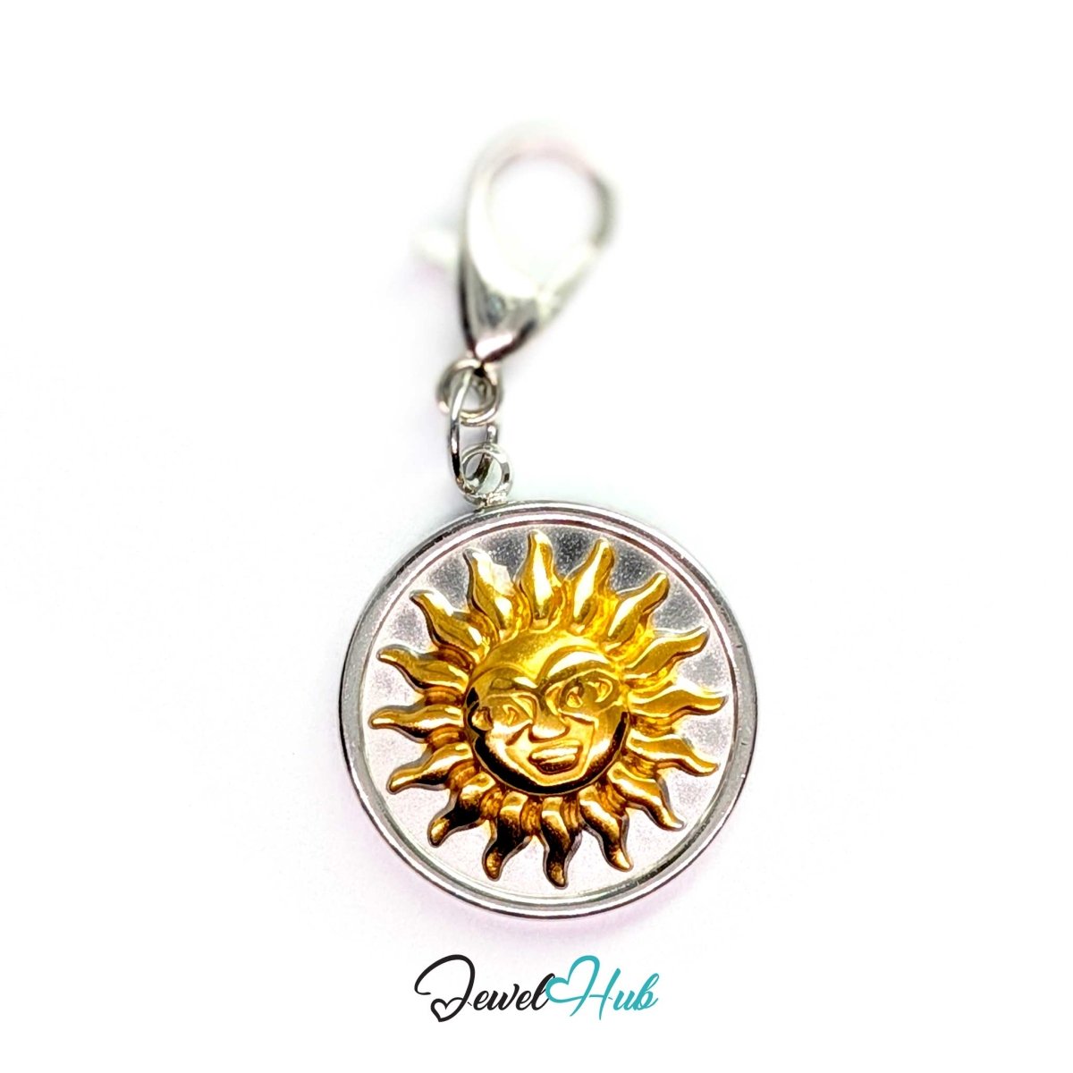 Classic Sun Charm - Two-Tone Stainless Steel Coin - 16.2x18.5mm