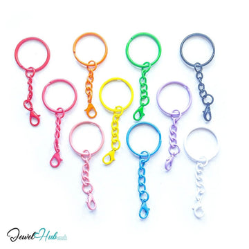 Colorful Keychain Ring Clasp · Alloy · 10 Colours · Lightweight Everyday Organizer - JewelHub.co.uk